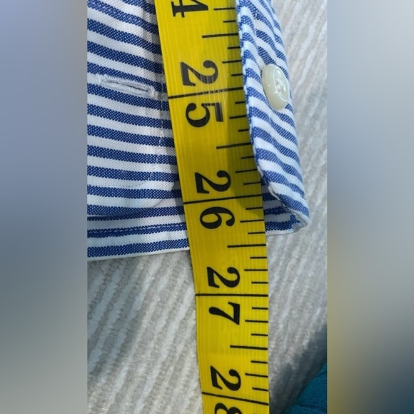 Ralph Lauren Mens 
•Dress Shirt 
•Button Up 
•Blue Striped Cotton Yarmouth 17-36 - Picture 5 of 8